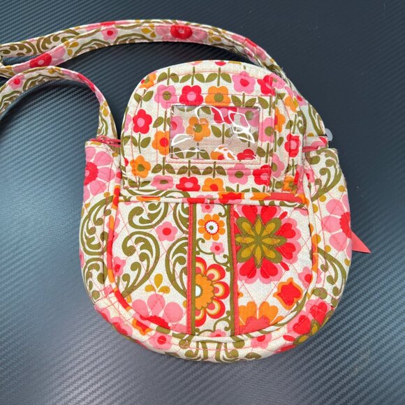 Vera Bradley Folkloric Print Quilted Saddle Up Shoulder Bag Purse Retired Pink - Picture 6 of 13